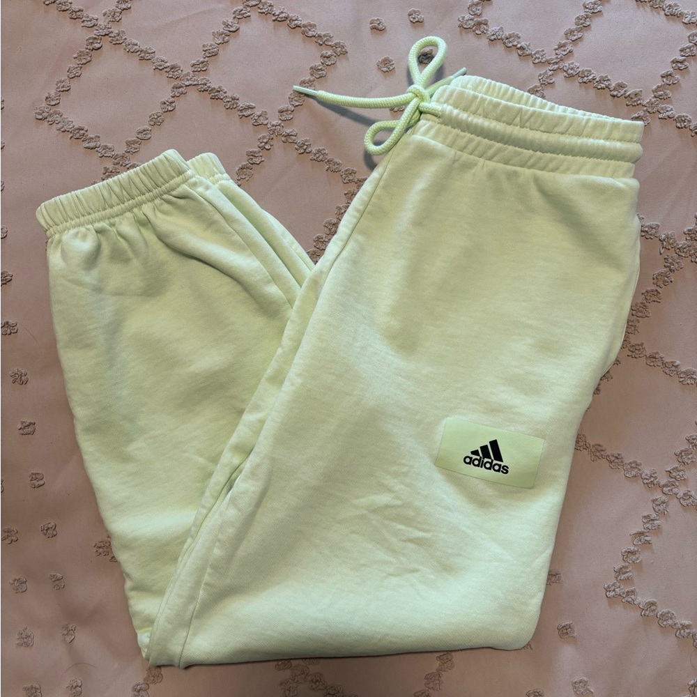 Bright green/yellow adidas joggers